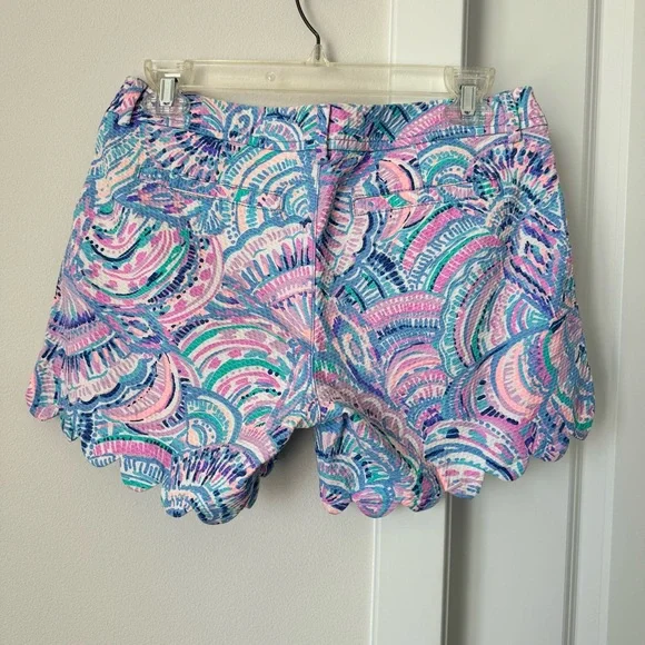 Lilly Pulitzer The Buttercup Shorts Size 2 Happy as a Clam Print Scalloped Pink - Picture 9 of 12